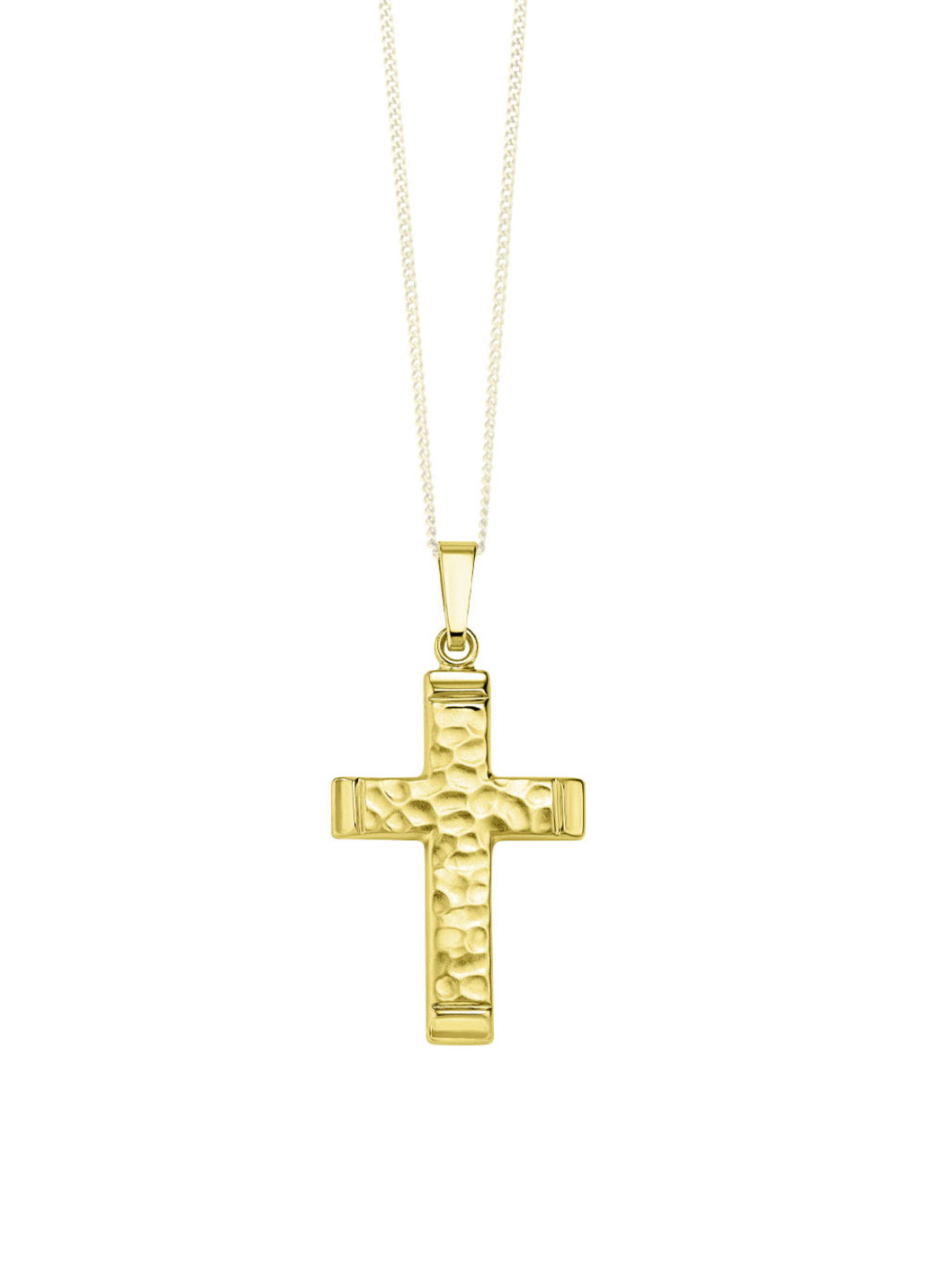 Gehämmerter Kreuz-Anhänger aus Gold