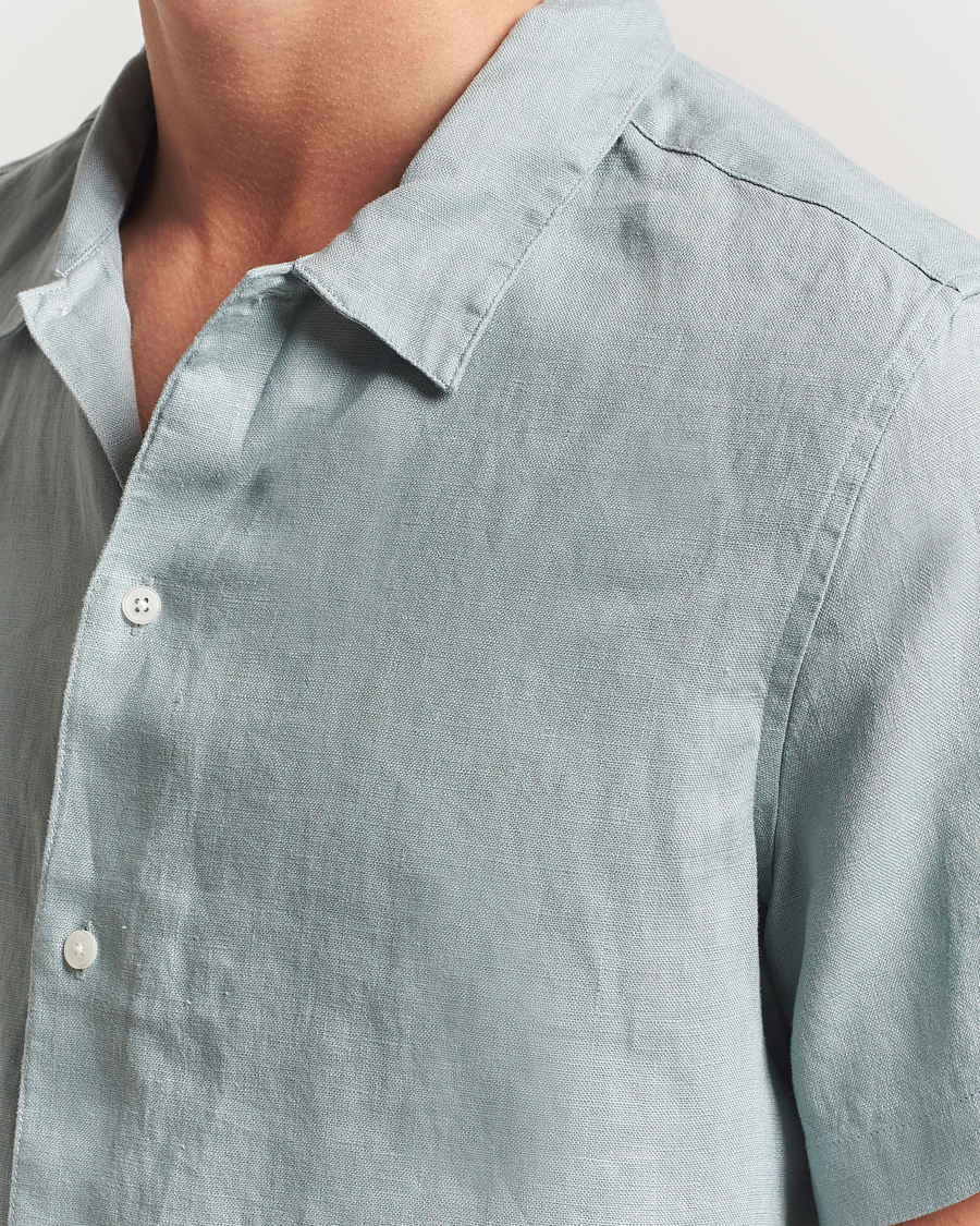 Samsøe Samsøe Avan Linen Short Sleeve Shirt Abyss Green
