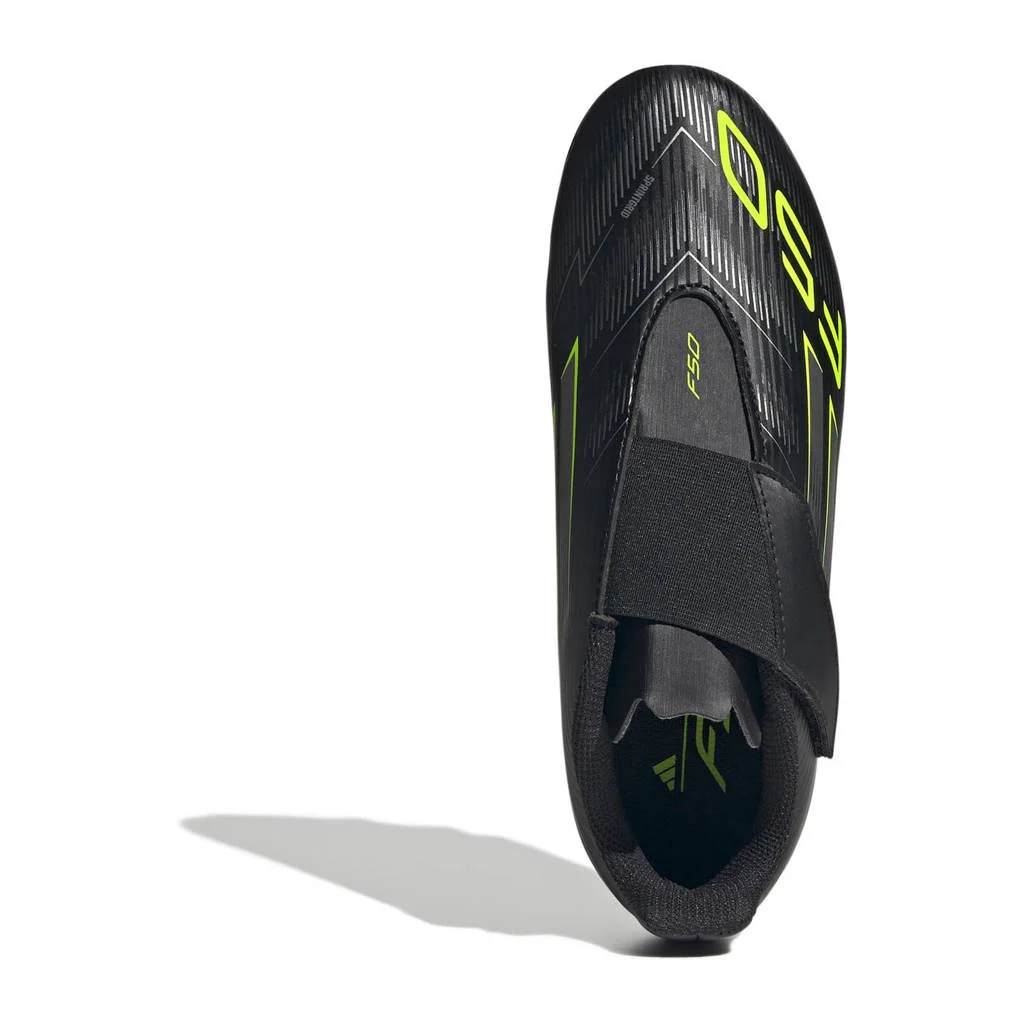 adidas Performance F50 Club Velcro FG/MGjunior voetbalschoenen zwart/zilvergrijs/geel