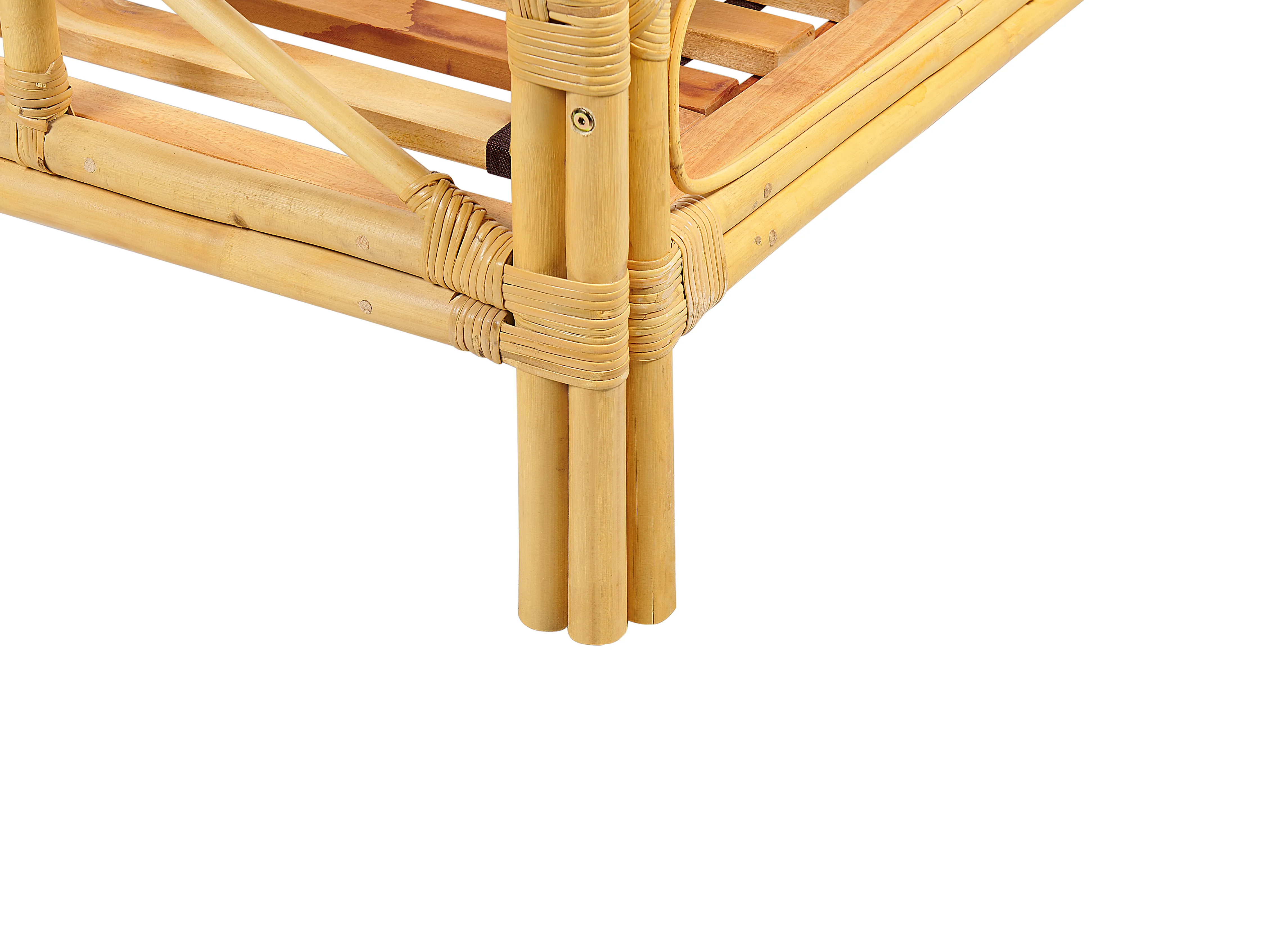 Bed Rotan DOMEYROT 180 x 200 cm Lichtbruin