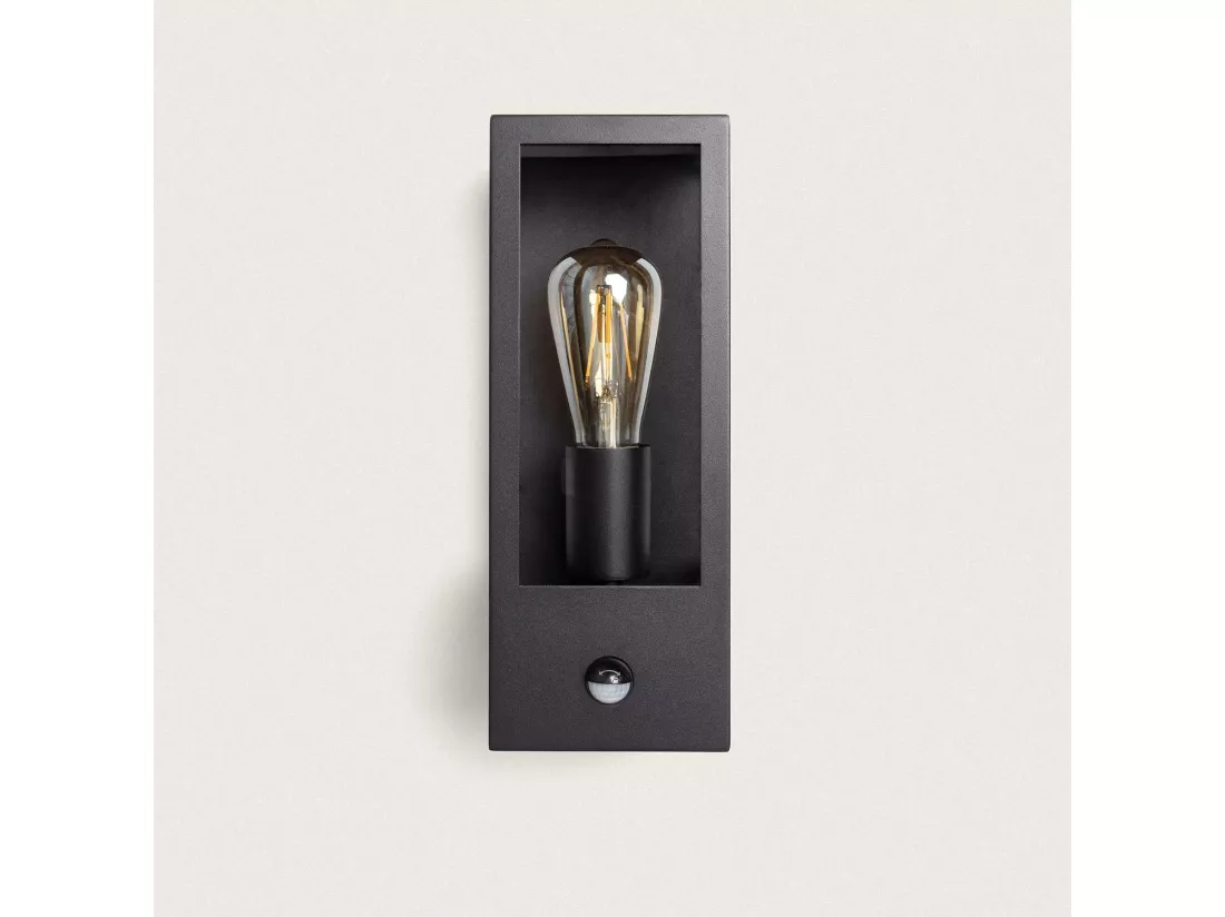 Applique Murale Extérieure Acier Inoxydable et Verre avec Détecteur de Mouvement Gakom Noir