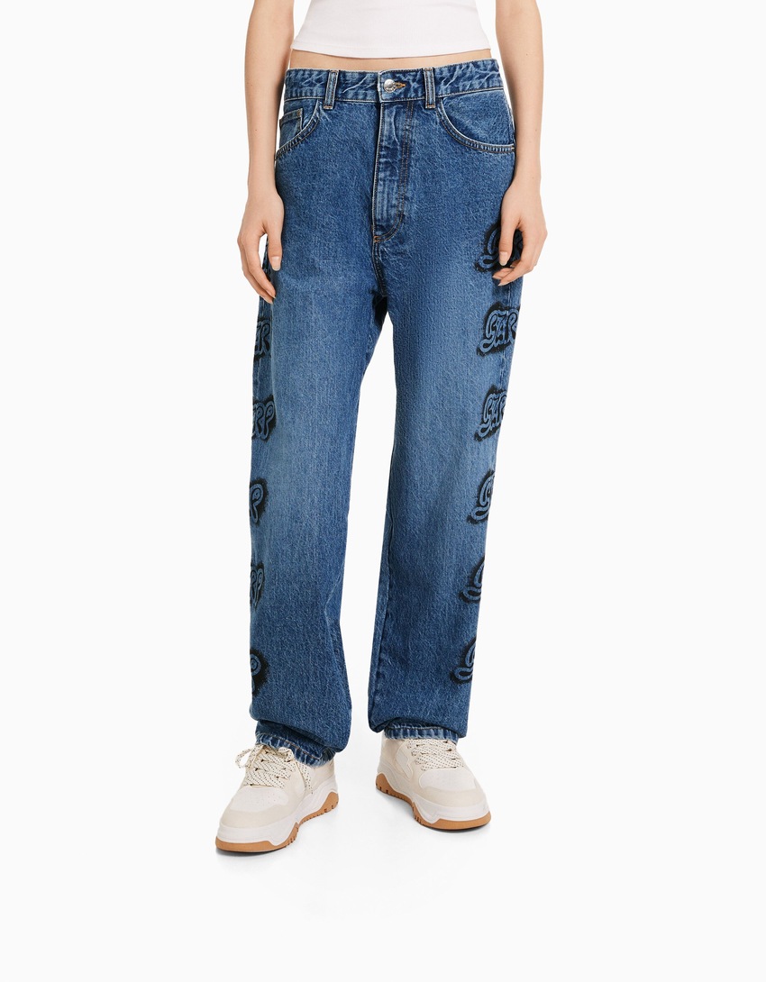 Calça jeans de perna larga BERSHKA ft. BIZARRAP