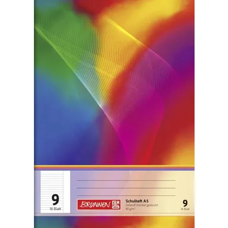 BRUNNEN Schulheft A5, liniert, Lineatur 9, 16 Blatt