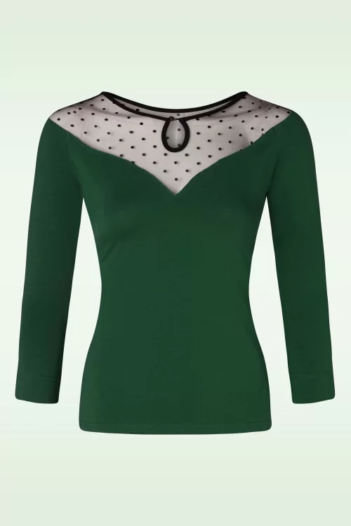 Banned Retro Evita evening top in groen