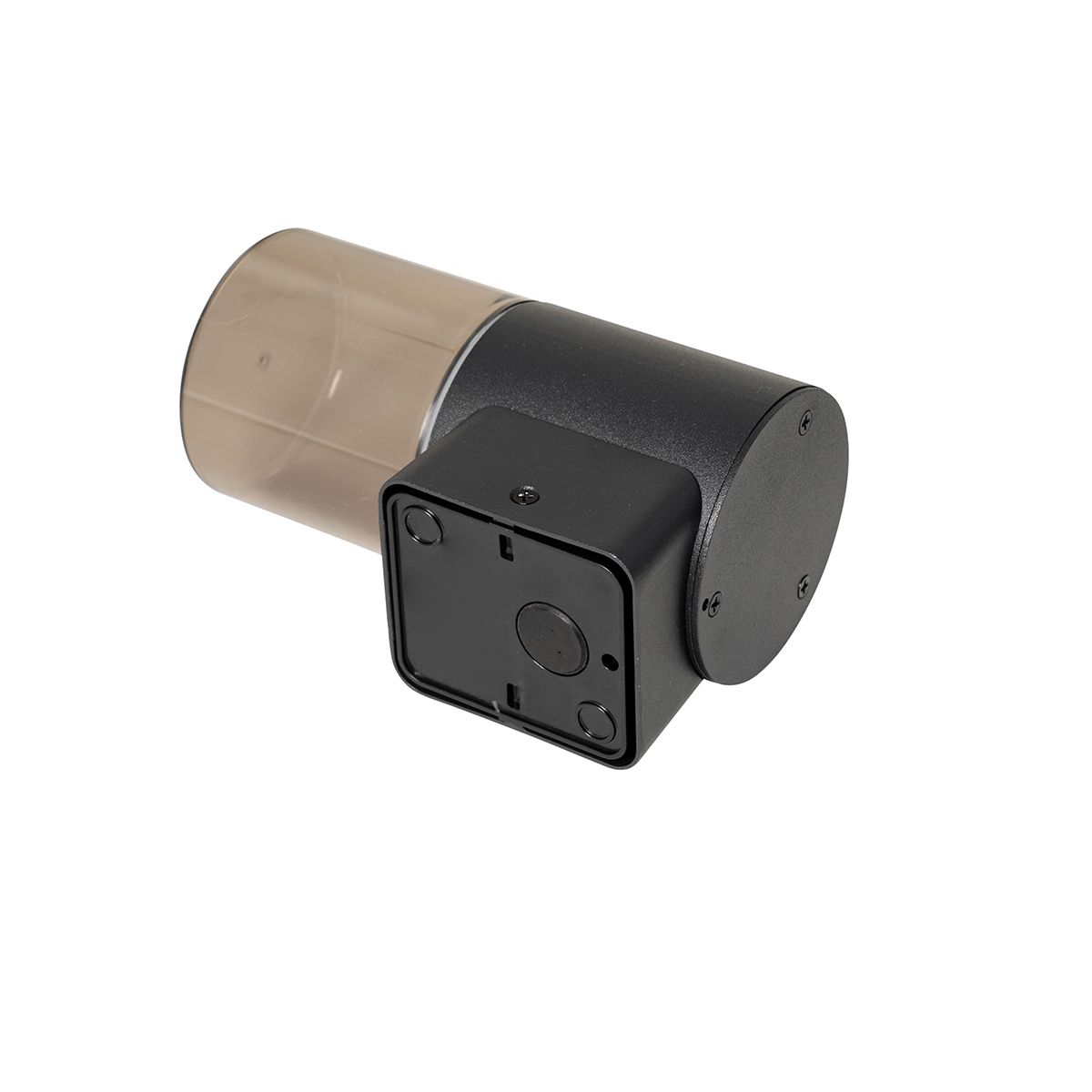 Moderne buiten wandlamp zwart met smoke kap IP44 - Odense