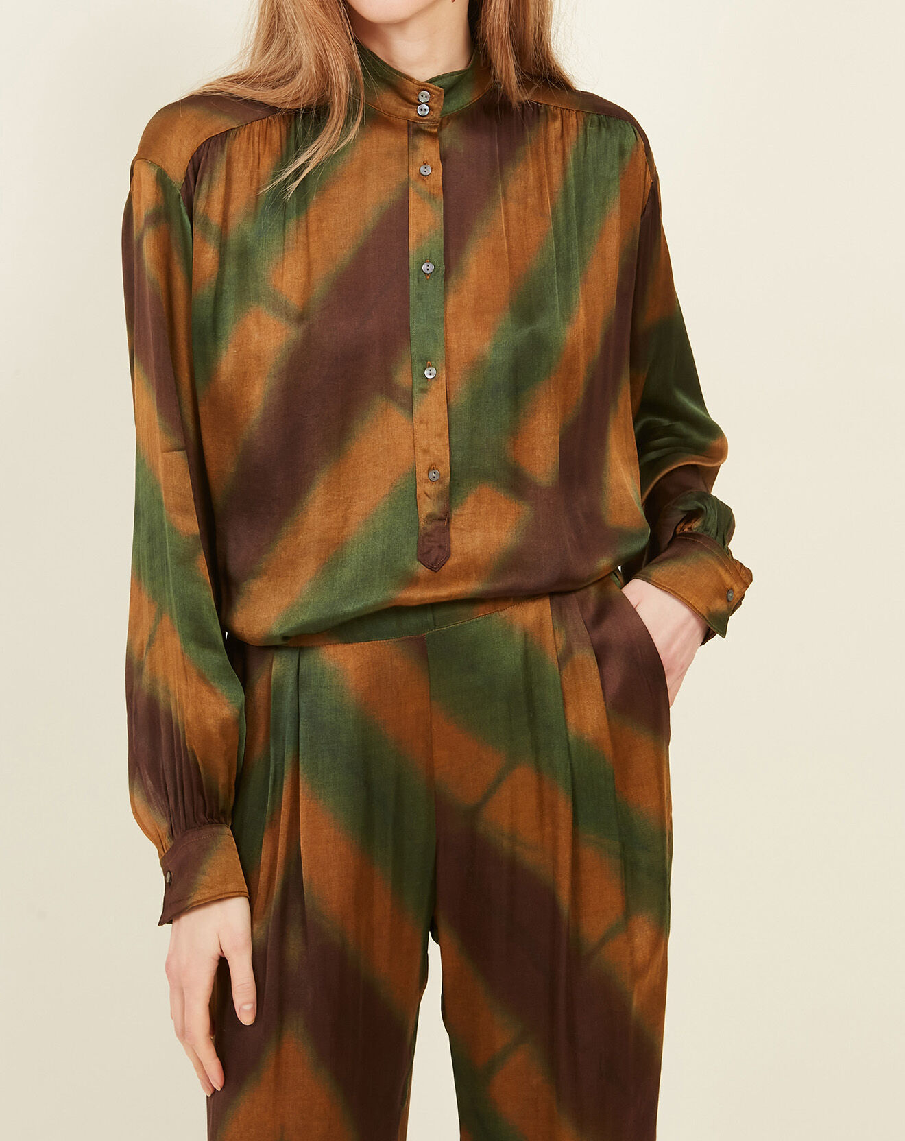 Hartford Blouse Cook vert/doré/marron