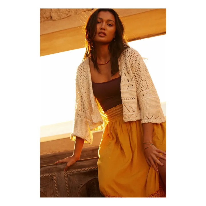 Alma Deia Cardigan Maille Crochet | Ecru