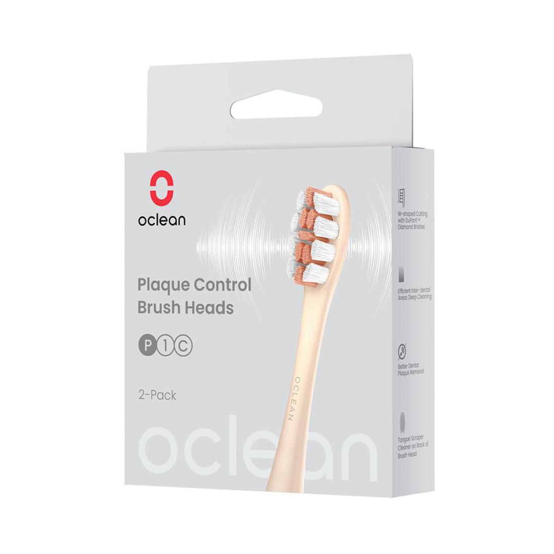 Oclean C04000214 Ersatzkopf Plaque Control P1C8 / X Pro 2er Pack