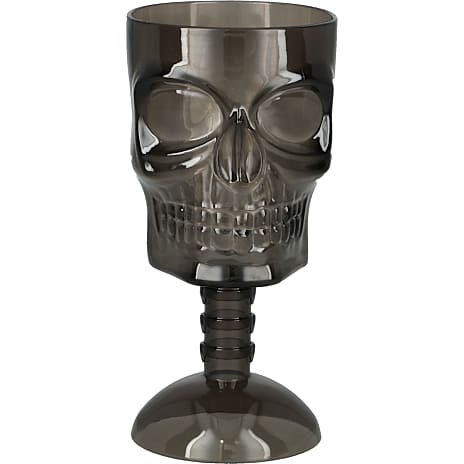 Halloween vinglas med kranie H: 16 cm - flere varianter - assorteret