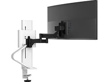 Ergotron TRACE - Monteringssæt (drejetap, base, VESA-mellemrumsstykke, løftekolonne, forlængerarme, 2-delt skrivebordsklemme, kabeladministrationskanal) - Constant Force Technology - for LCD display - hvid - skærmstørrelse: 21.5-38