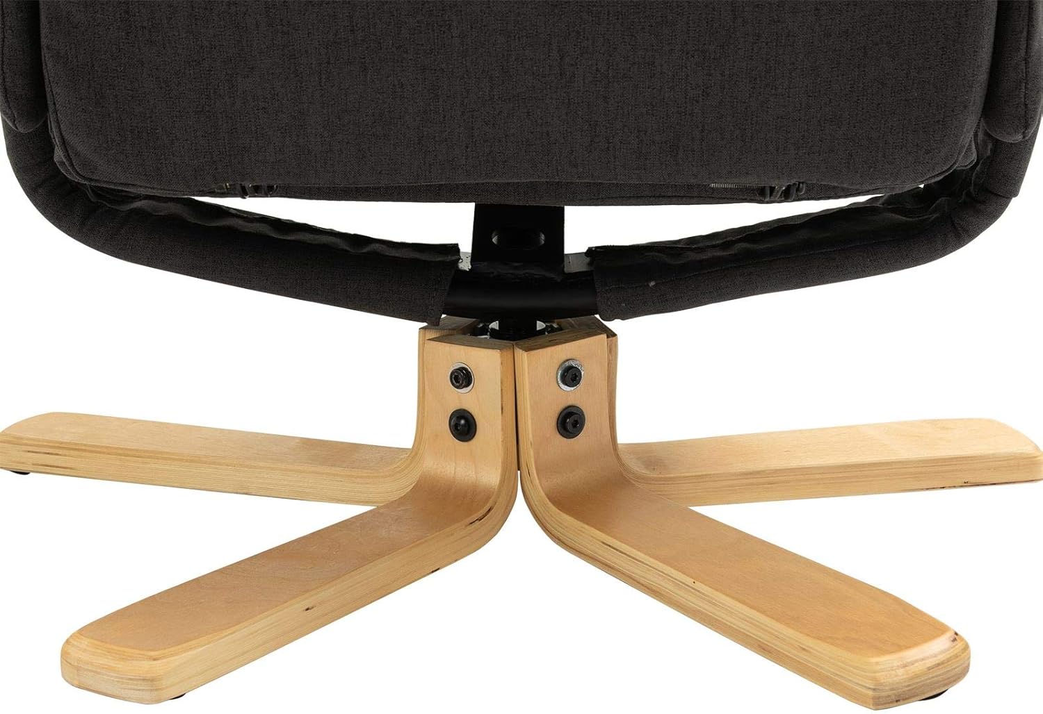 IDIMEX Relaxsessel Charly mit Hocker drehbar neigungsverstellbar anthrazit [Max. Belastbarkeit 100 kg] für Wohnzimmer, TV-Sessel Fernsehsessel mit Liegefunktion Polstersessel und Hocker