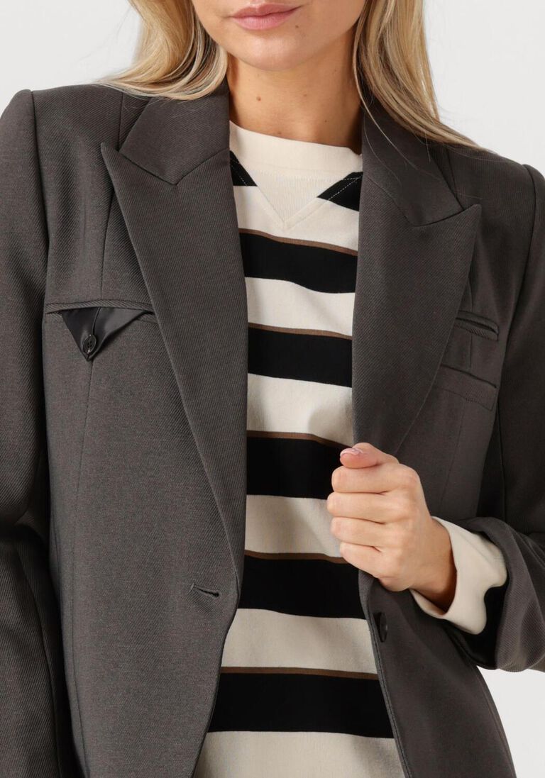 donkergrijze haute l'amitié blazer emerald single blazer