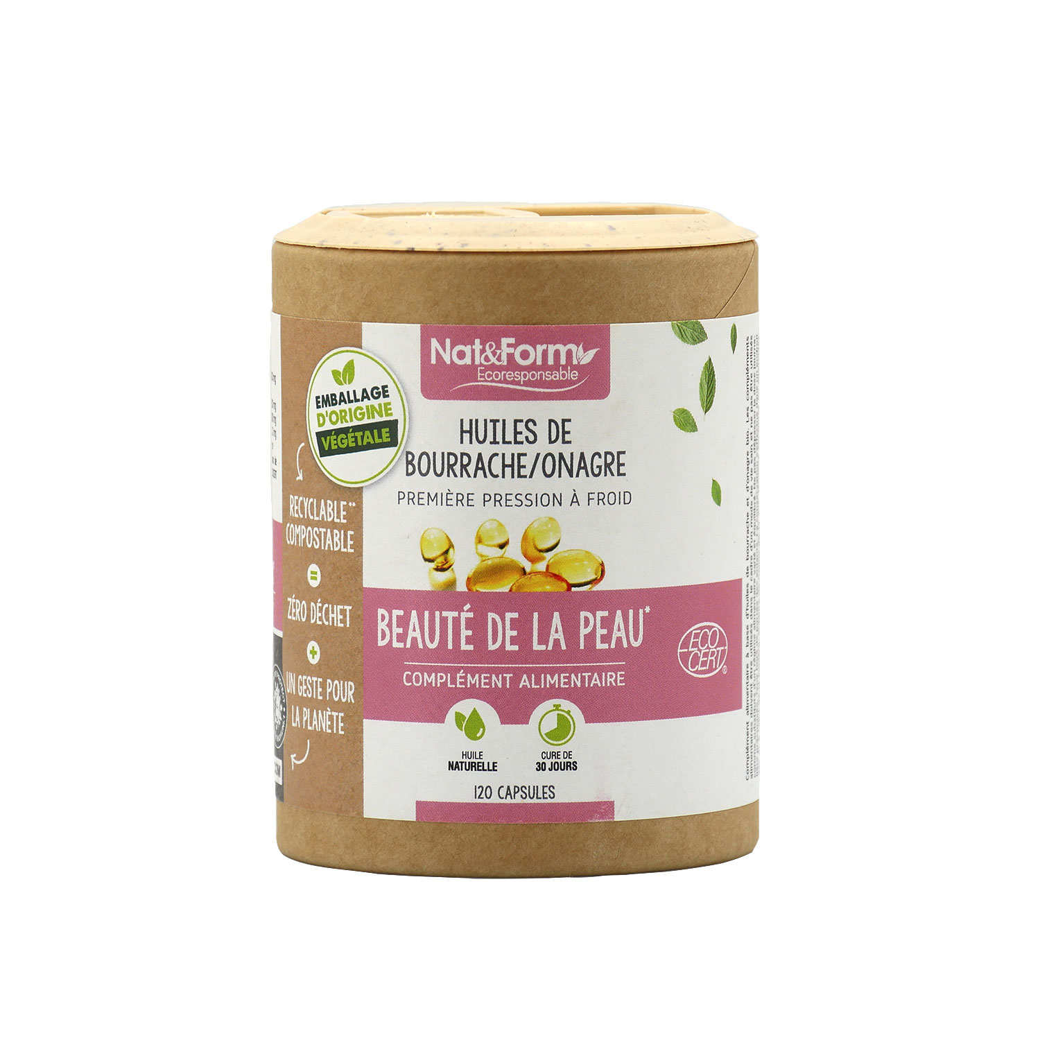 Huile de bourrache et onagre - 120 capsules de 726mg