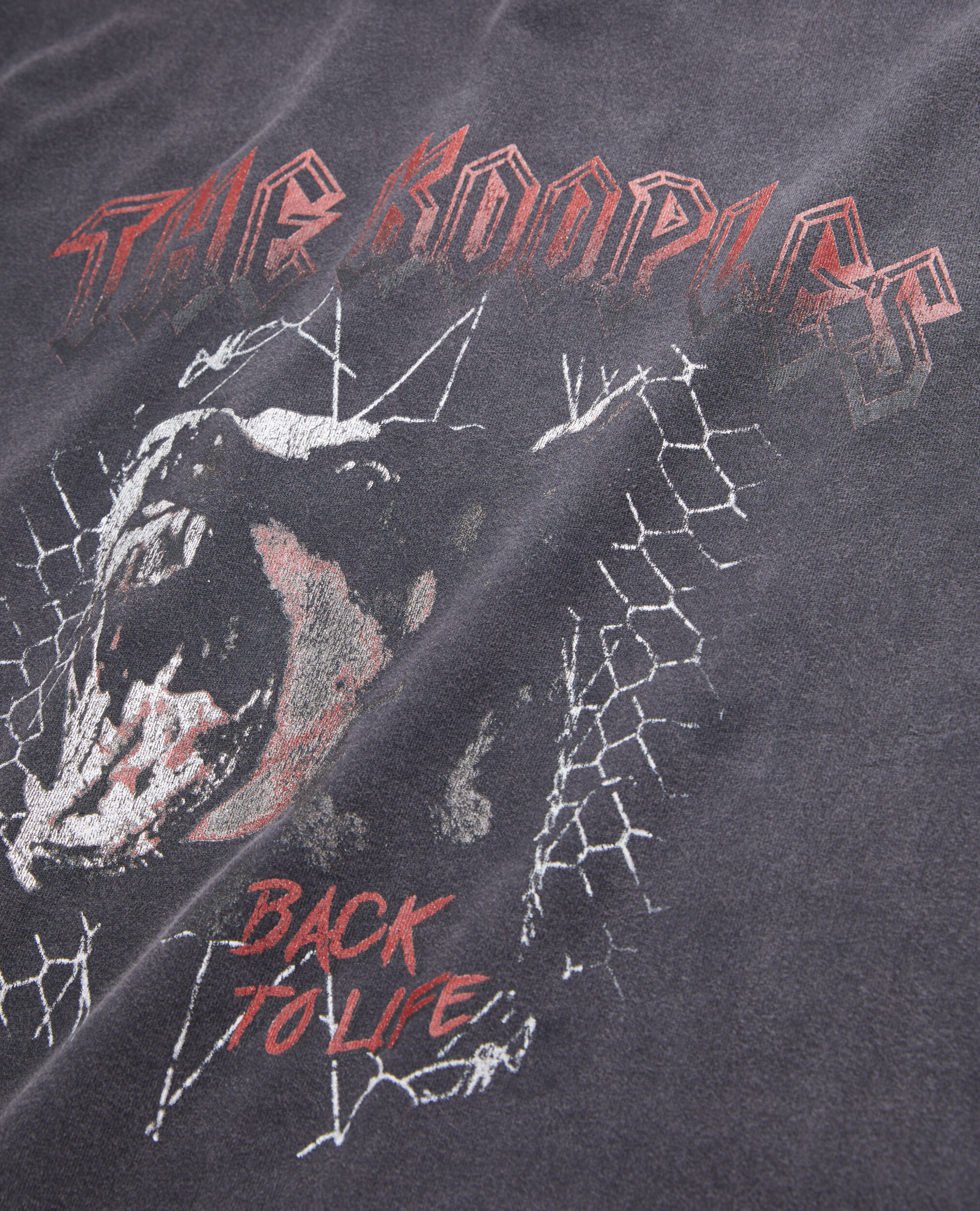 T-shirt noir avec sérigraphie Barking dog