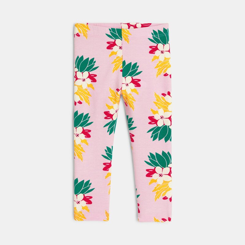 Legging bébé fille rose fleurs exotiques Catimini Rose