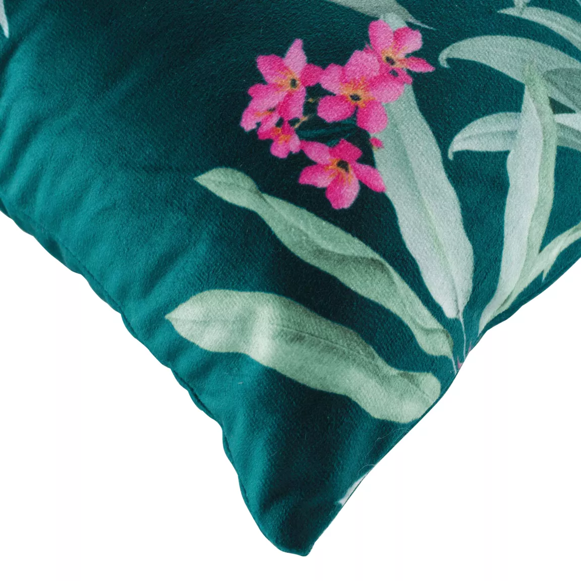 Housse de coussin velours (40 x 40 cm) Paolina Bleu canard