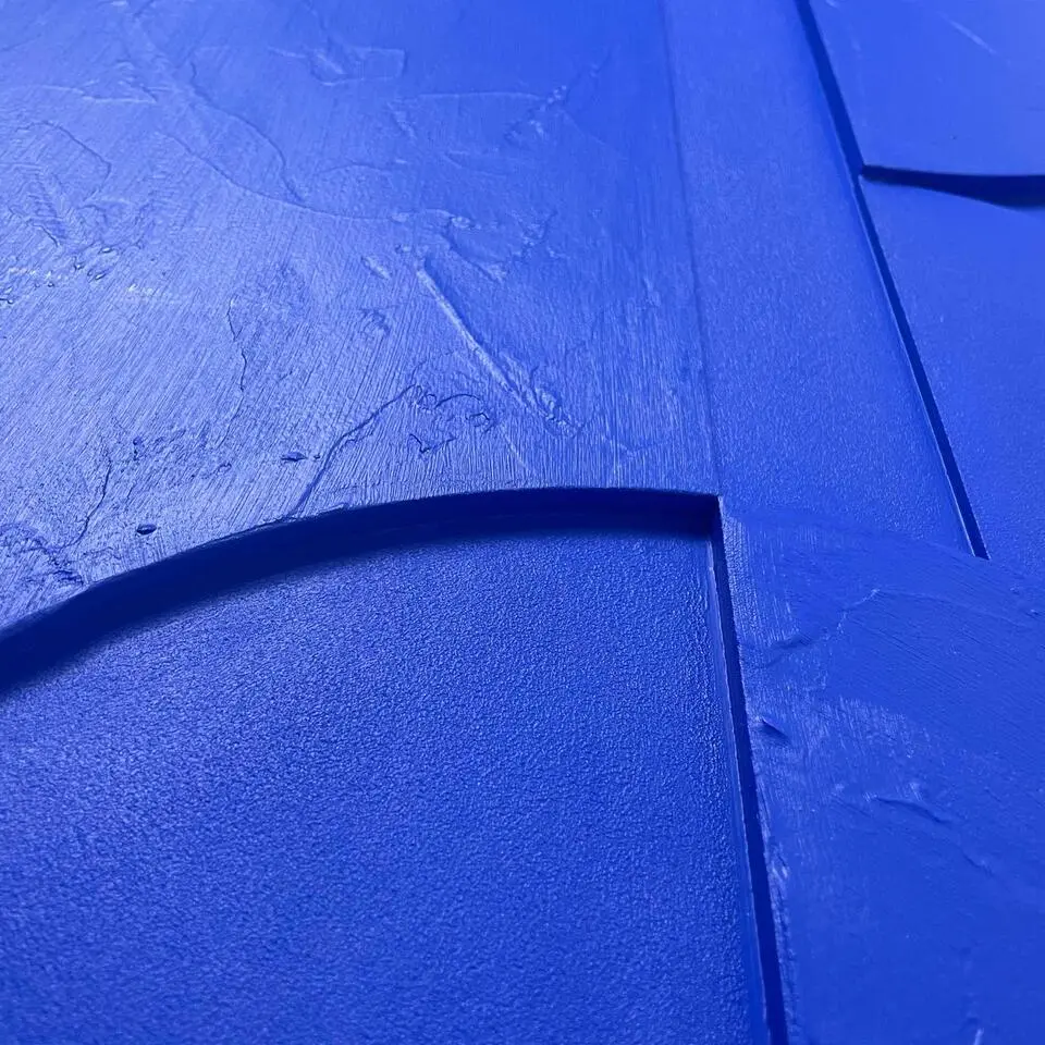 Schilderij 3D Art Shapes - cobalt blue - 70x50cm - Blauw