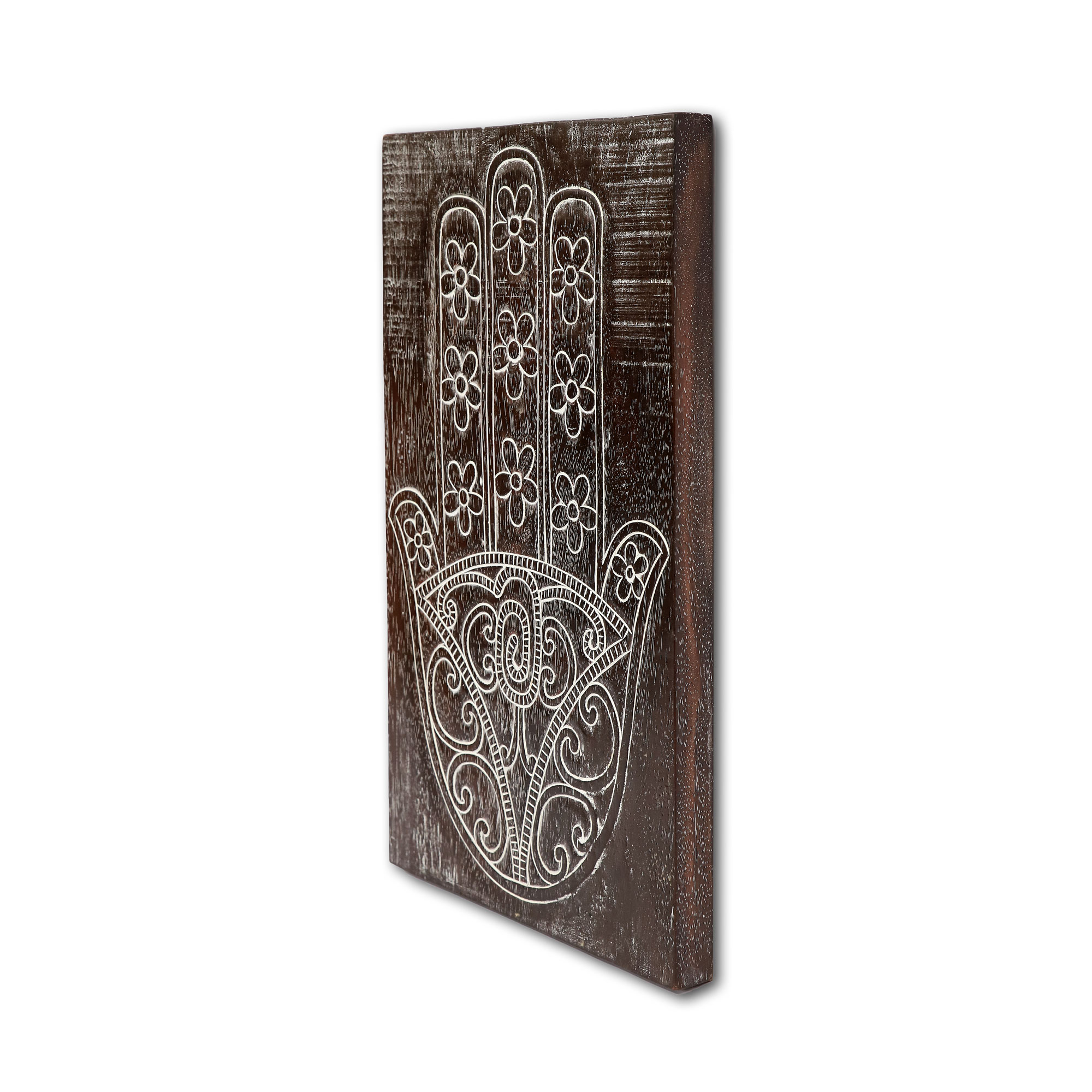 Wandbild 'Hand der Fatima', aus Massivholz, H 49 cm, B 30 cm, L 3 cm von fischer's lagerhaus