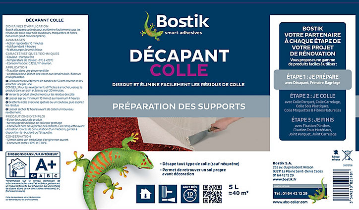 Décapant Bostik Décapant Colle 5 L sols PVC et moquette