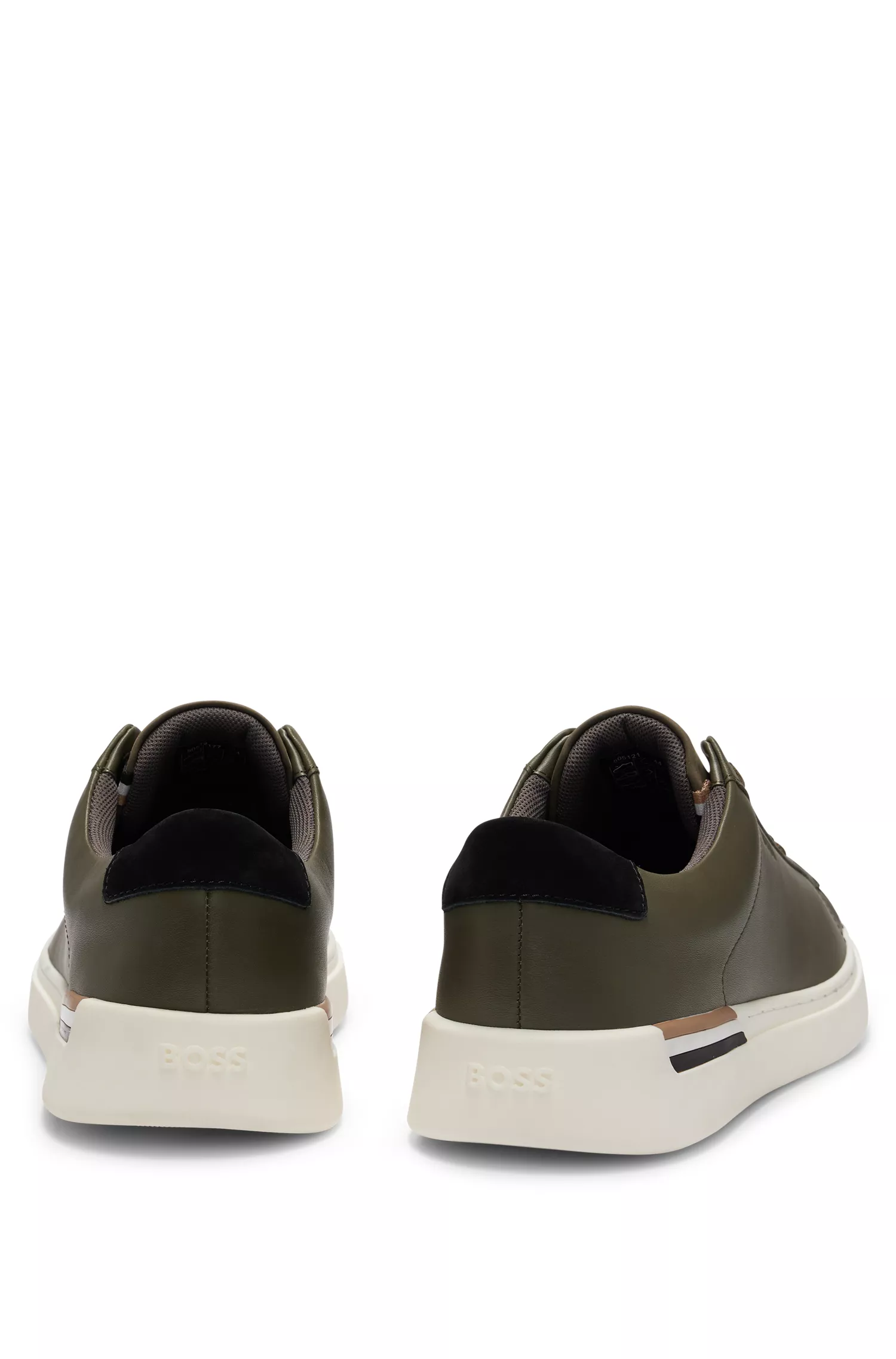 Tênis BOSS Black-Cupsole com cadarço, em couro e nobuck.