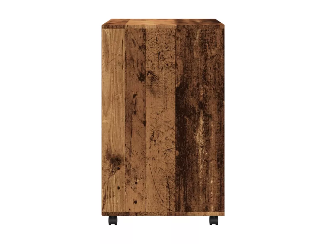 Armoire à roulettes vieux bois 60x48x81 cm bois d'ingénierie