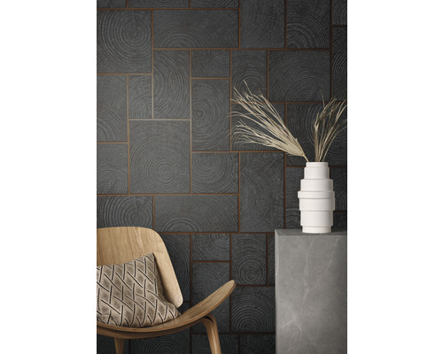 Vliesbehang 85744 Natural Opulence van Felix Diener, houtlook, antraciet koper