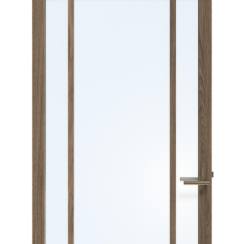 Arne & Bodil binnendeur ABE107 blank glas - donker eiken houtlook afwerking