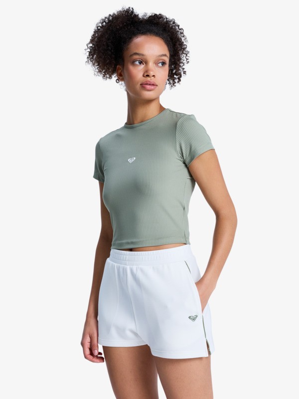 Rise & Vibe Short taille élastique Blanc Femme