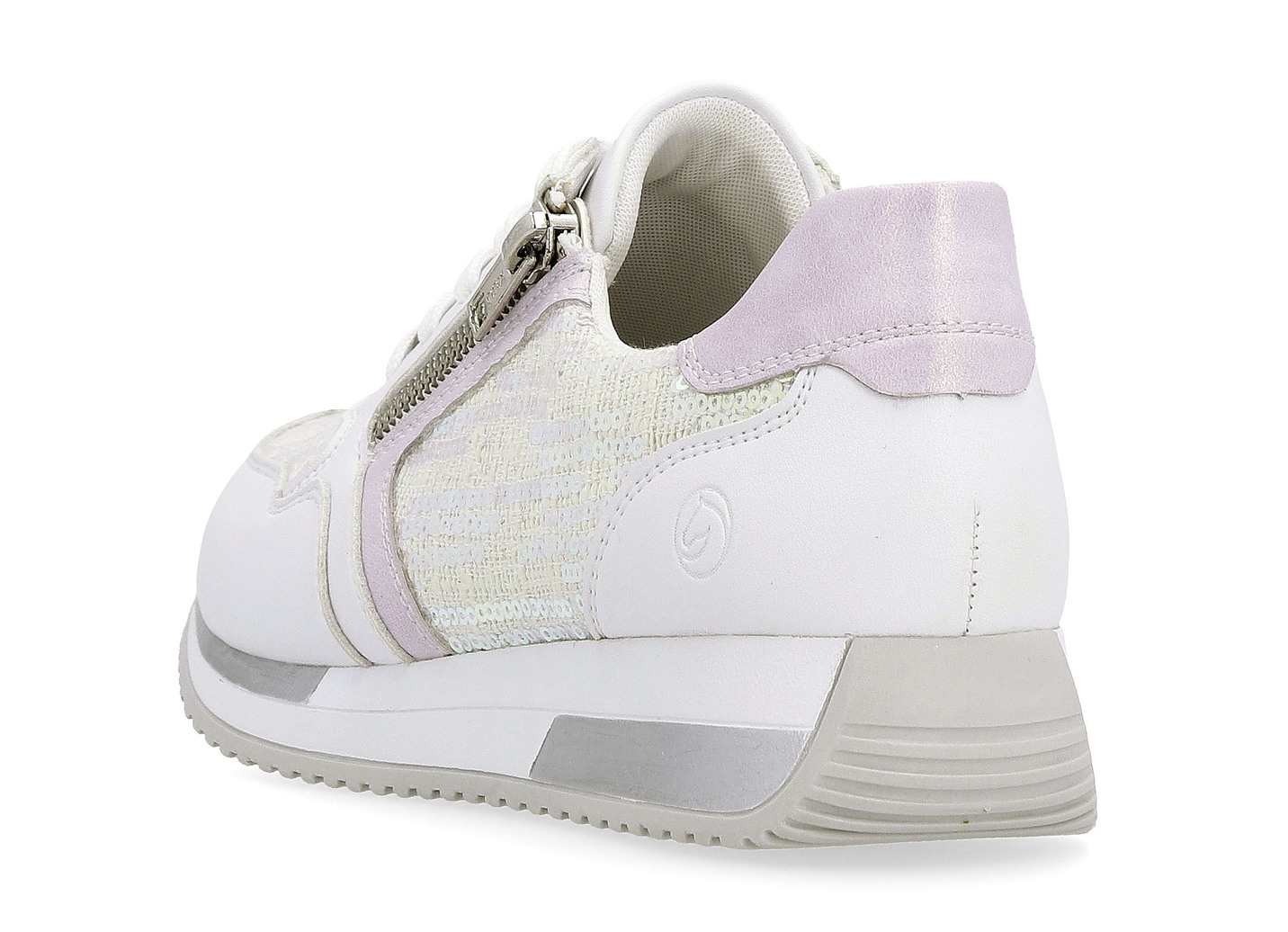 Sneaker in interessant geprägtem Materialmix