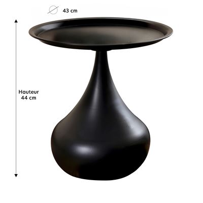 Table basse ronde en métal noir