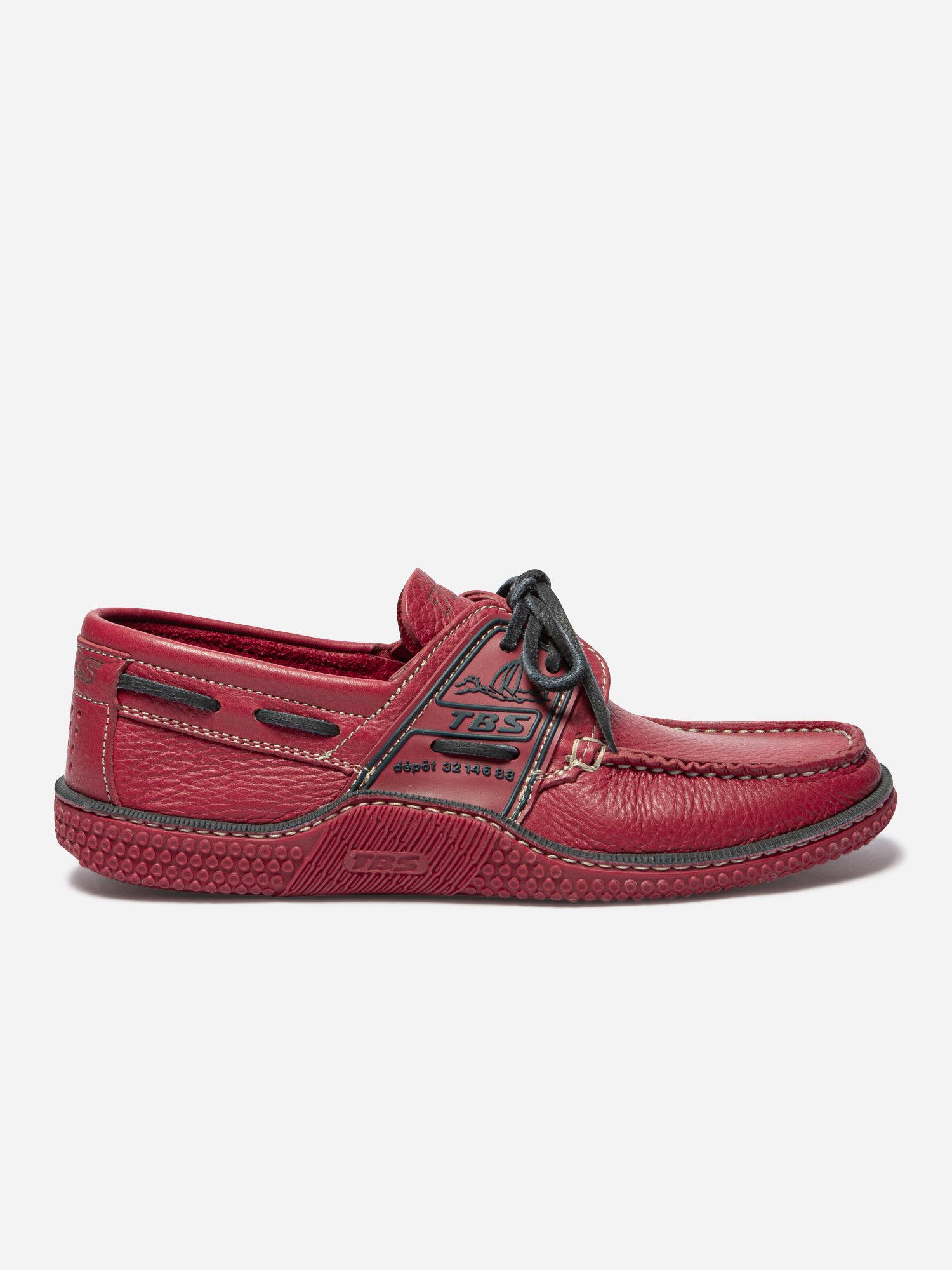 Chaussures Bateau Homme Cuir Rouge