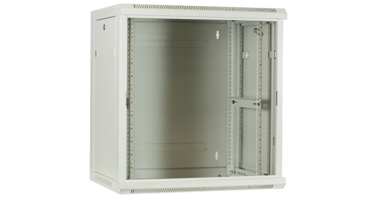 DSI12U witte wandkast met glazen deur - DS6412W server rack  (Wit, 600 x 450 x 635mm)