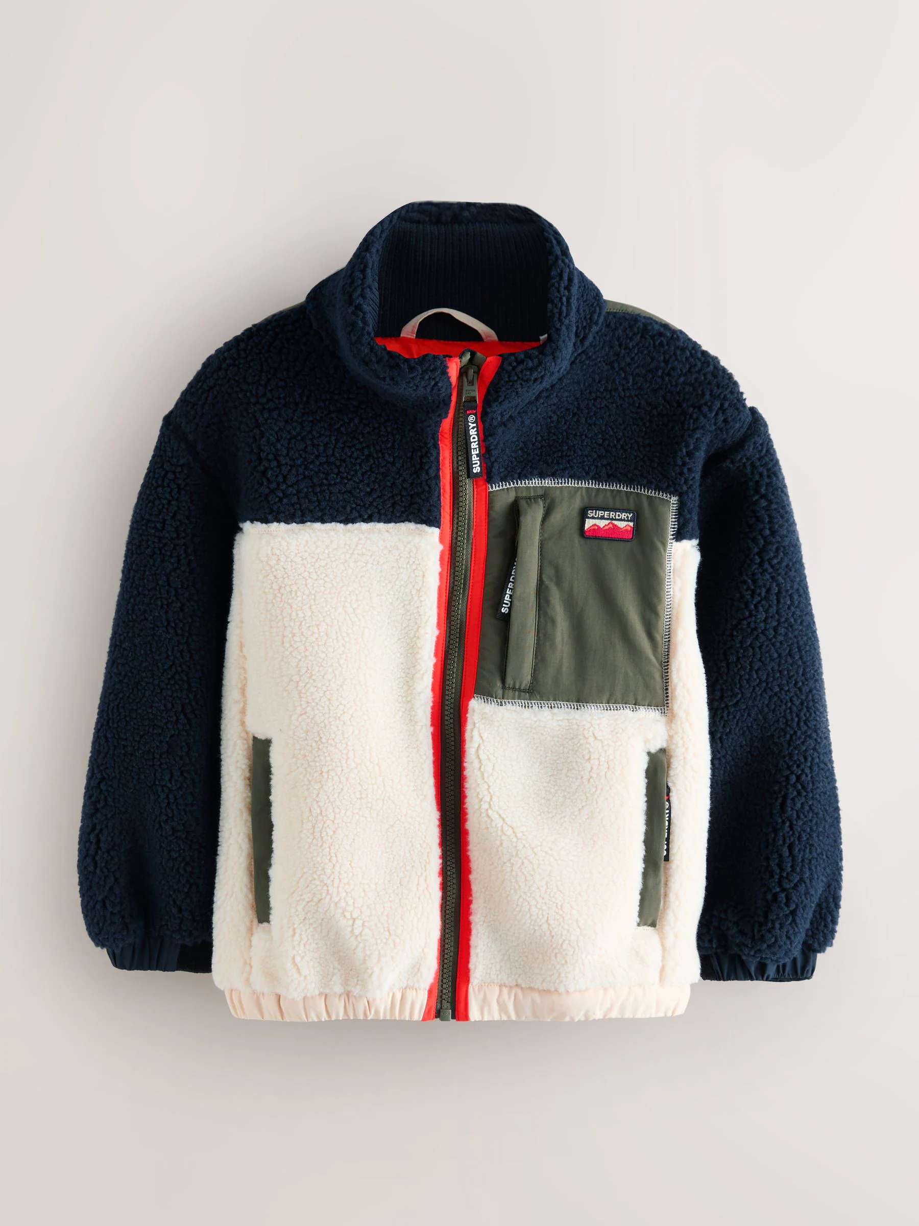 Marineblauw - Superdry - Jack met rits en borgvoering