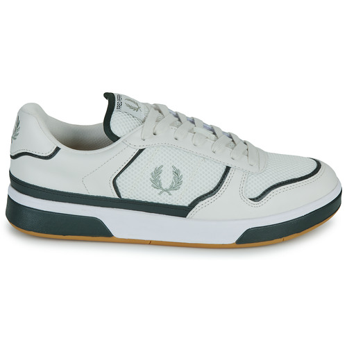 Fred Perry - B300 LEATHER/MESH - Blanc / Noir