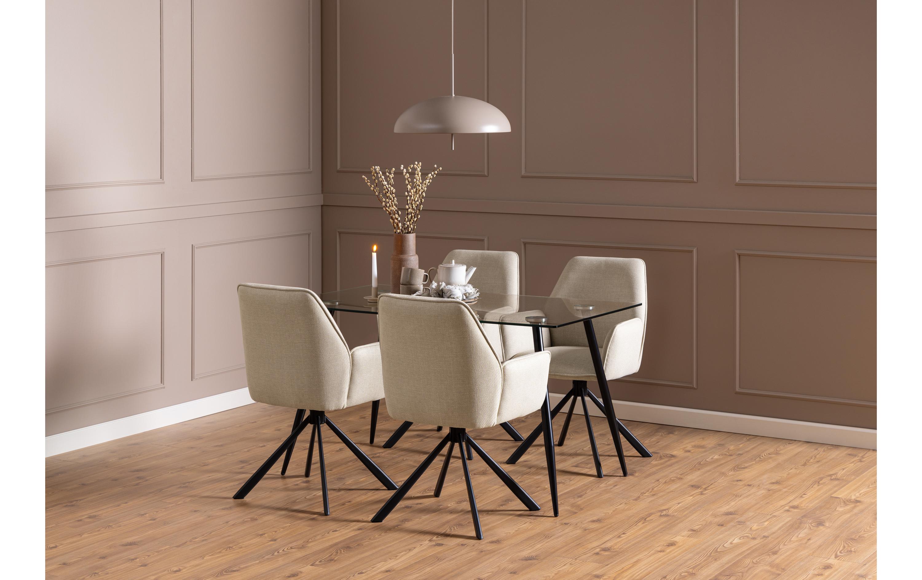 Stuhl Glenda, 2 Stück, Beige<br>Moderne Esszimmerstühle mit Armlehnen