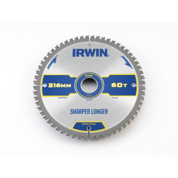 Irwin afkortzaagblad 60T voor hout / laminaat / MDF- 216 x 30 mm