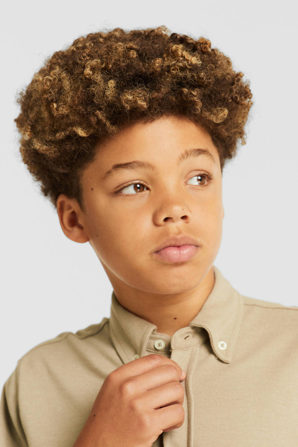 anytime jersey overhemd beige