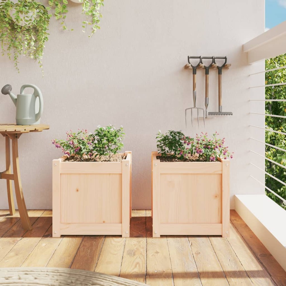 Jardinières 2 pcs bois de pin massif