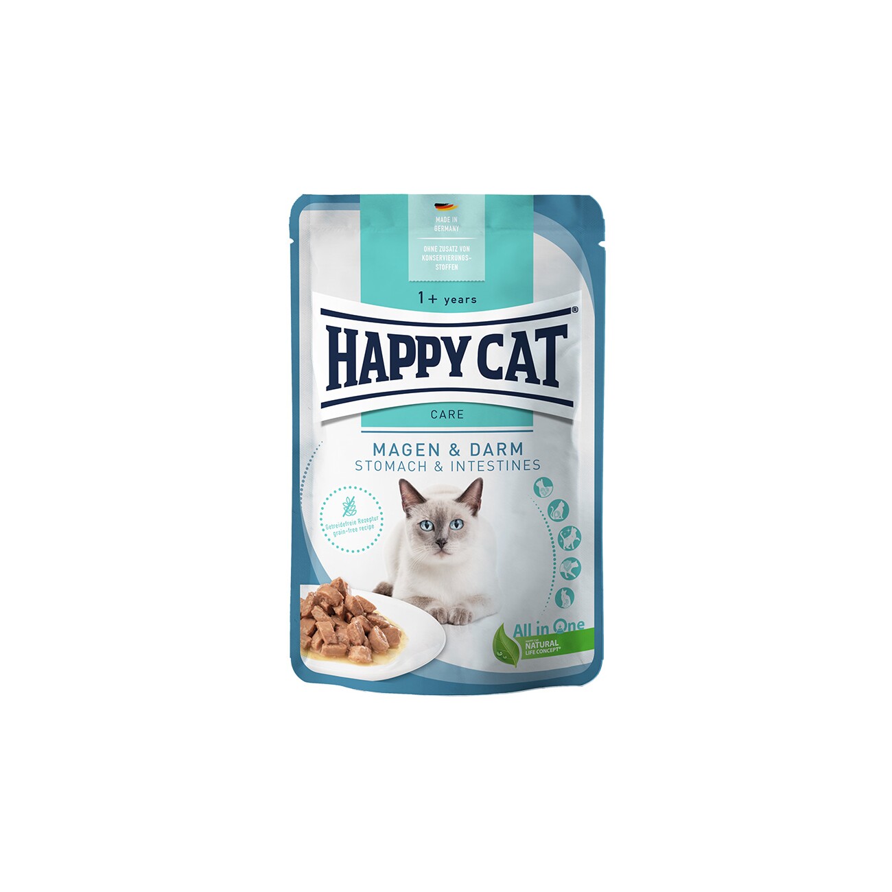 HAPPY CAT Care Nassfutter Katze Adult, Magen & Darm, Meat in Sauce 20x85 g