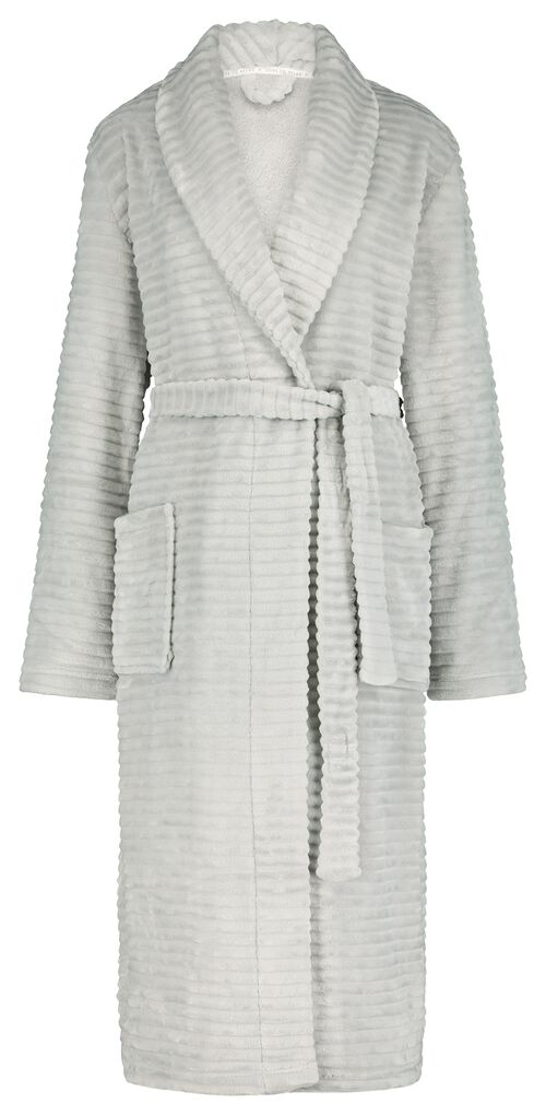 peignoir long femme en polaire gris