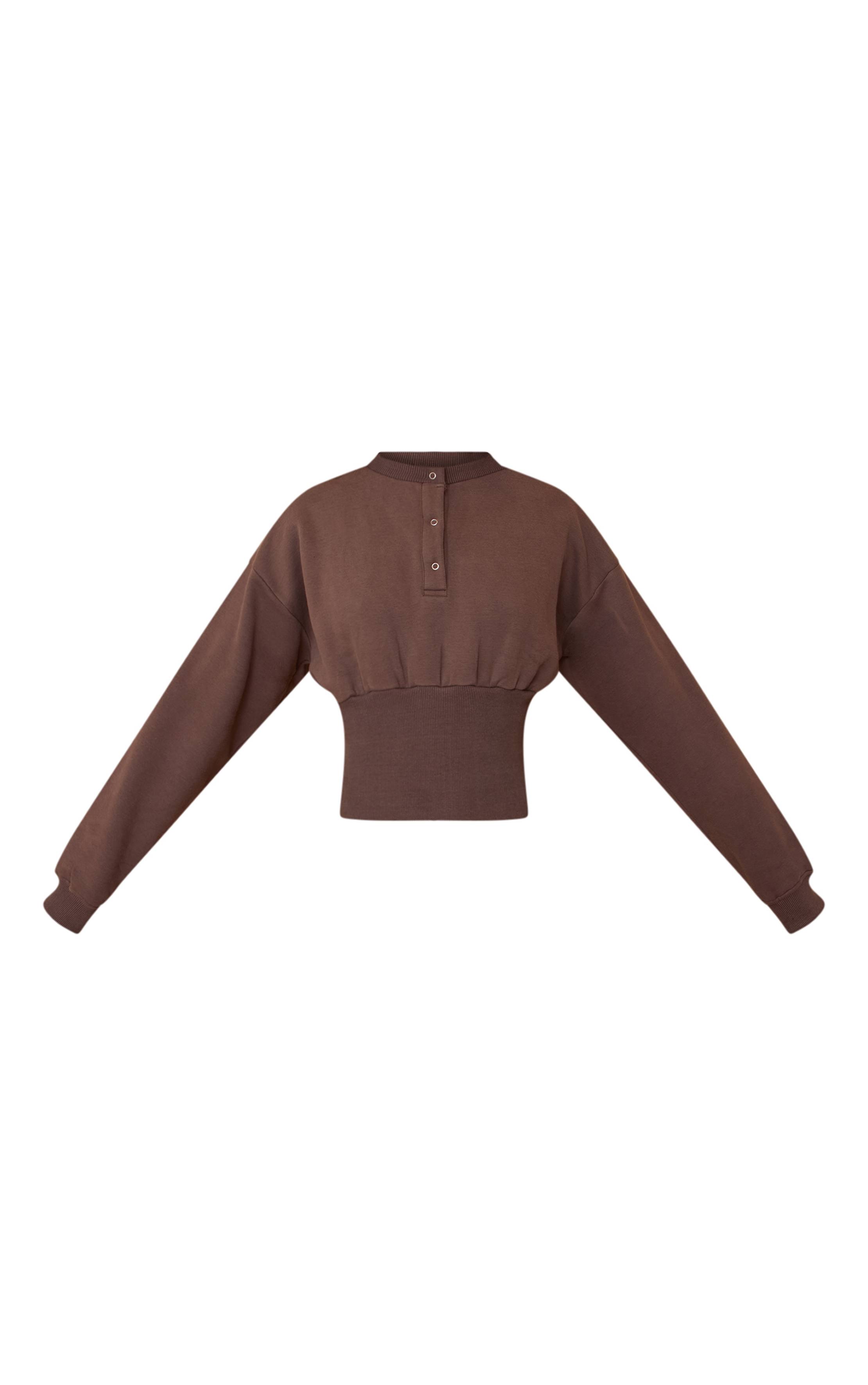 Charcoal Grey Sweat-shirt Cintré À Boutons