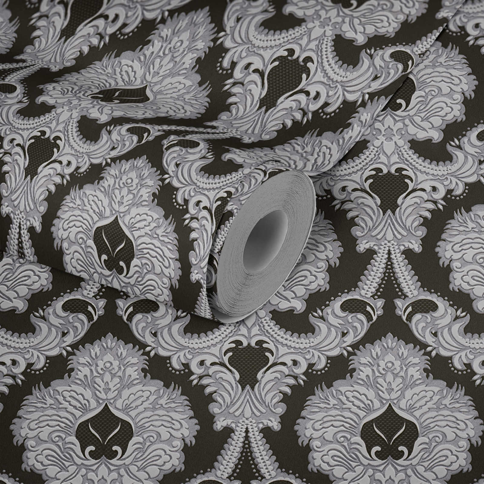 Papiertapete CONCERTO 3 - silber - Barock