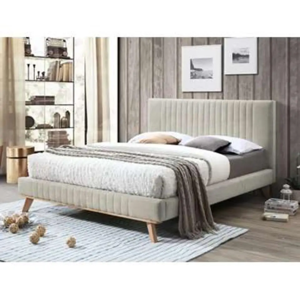 TALENCE - Tweepersoonsbed - Beige - 160 x 200 cm - Chenille