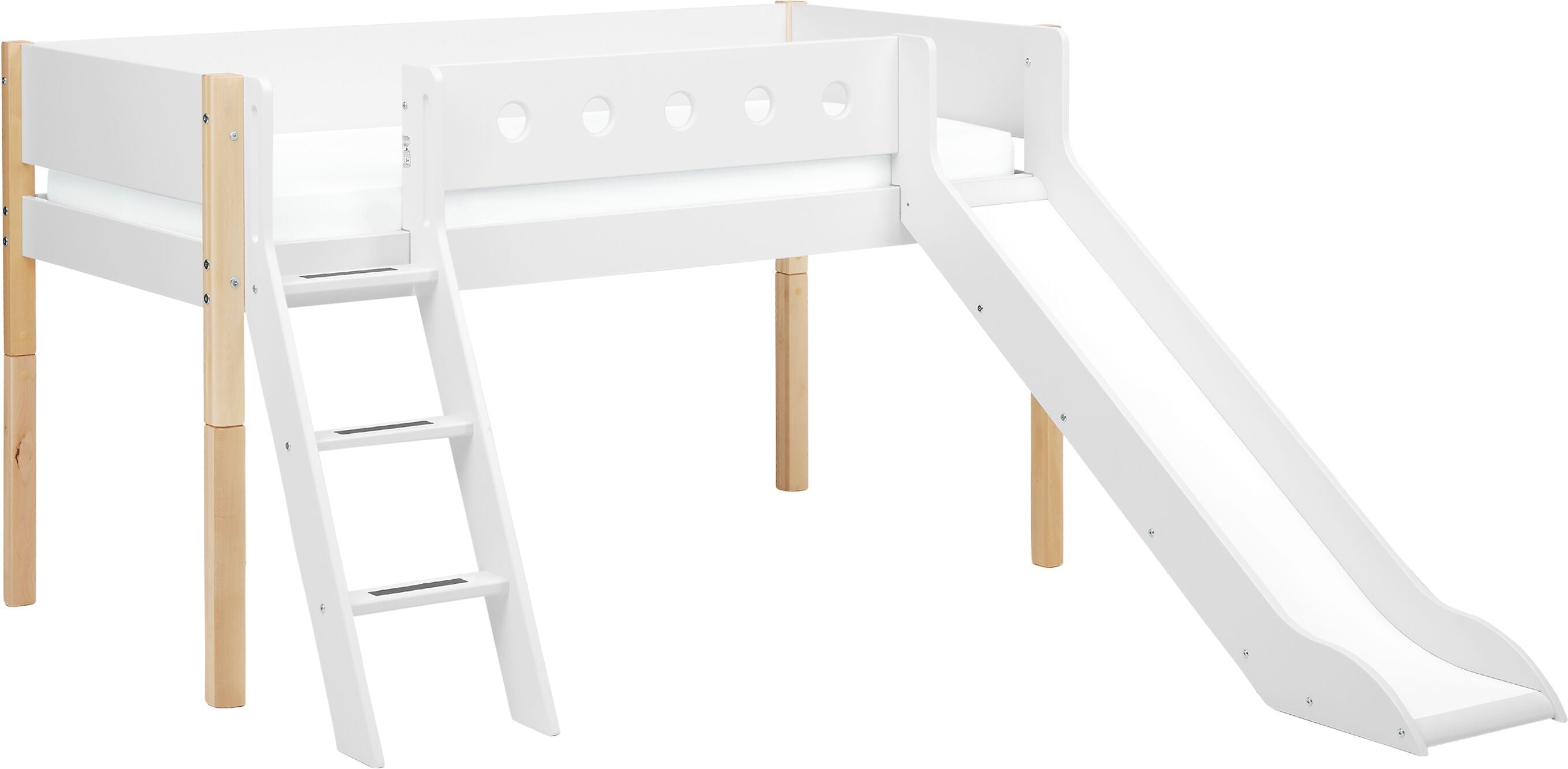 Flexa NOR Halbhochbett - Weiss / B: 109.0 cm x T: 210.0 cm x H: 120.0 cm