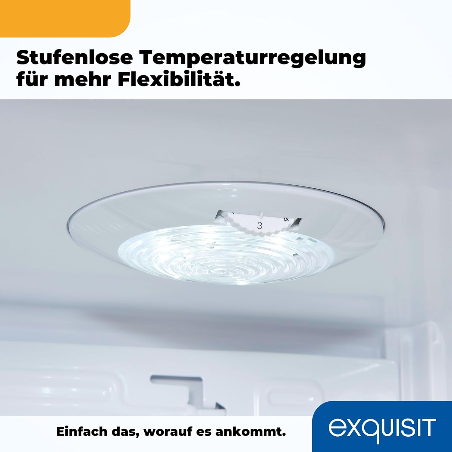 Exquisit Mini Kühlschrank KB60-V-090E schwarz | 52 l Nutzinhalt | LED-Innenbeleuchtung | Glasablagen | 45cm Breite