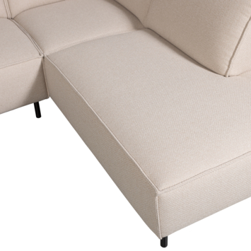 WOOOD hoekbank Roman beige geweven stof met verlenging rechts