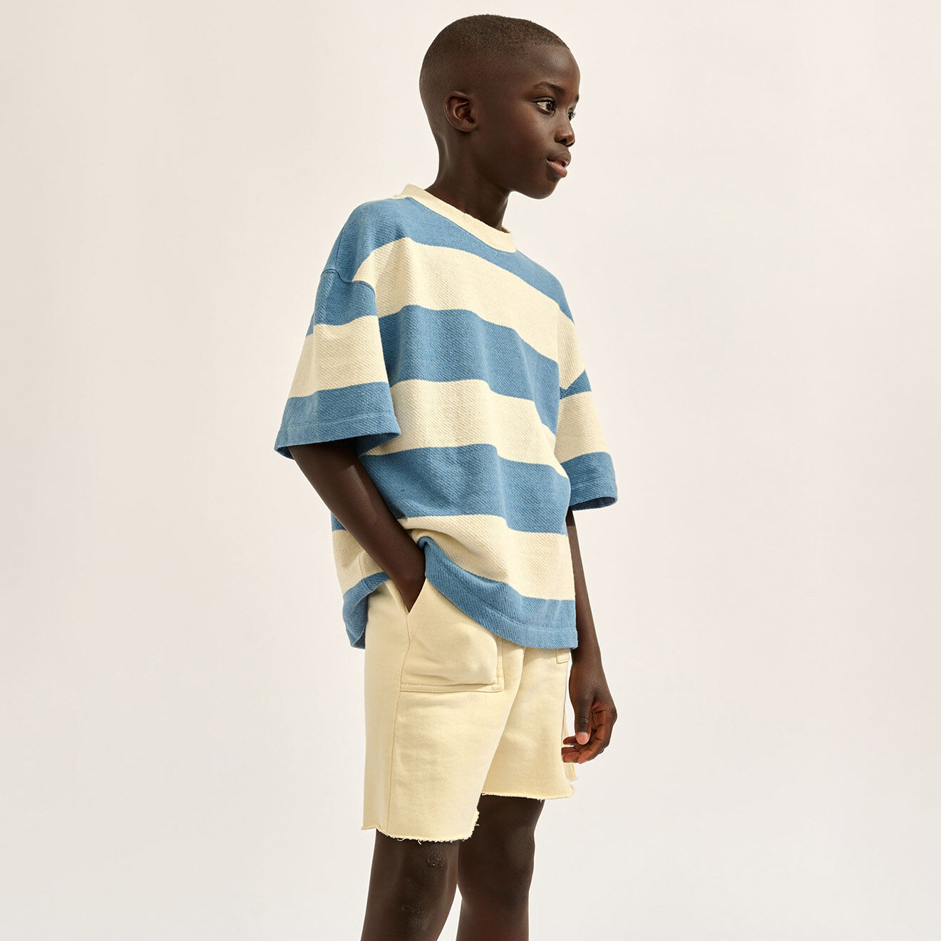 Bellerose T-Shirt Sine rayé blanc/bleu