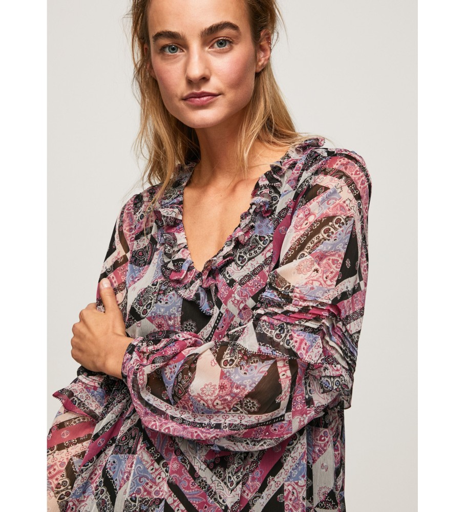 Vestido curto e quadrado multicolorido da Pepe Jeans