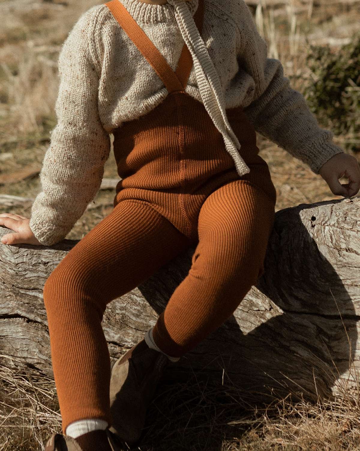 Ullstrømpebukse u/ føtter m/ sele | Wooly Footless Tights