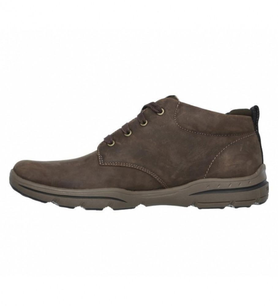 Sapatos Skechers Harper Melden de couro marrom